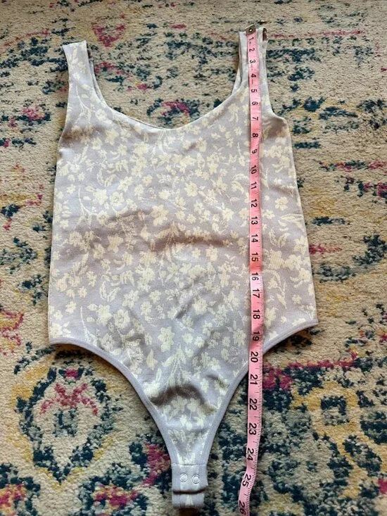 Intimately Free People Clean Lines Lavender Floral Boho Thong Bodysuit - Medium - Picture 7 of 9
